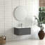 Meuble-lavabo flottant gris de 30 po avec lavabo intégré en céramique blanche, poignée inclinée confortable à 45 °, tiroir à fermeture en douceur, rangement spacieux pour les articles de toilette, conception européenne, installation rapide de 30 po-1945851897