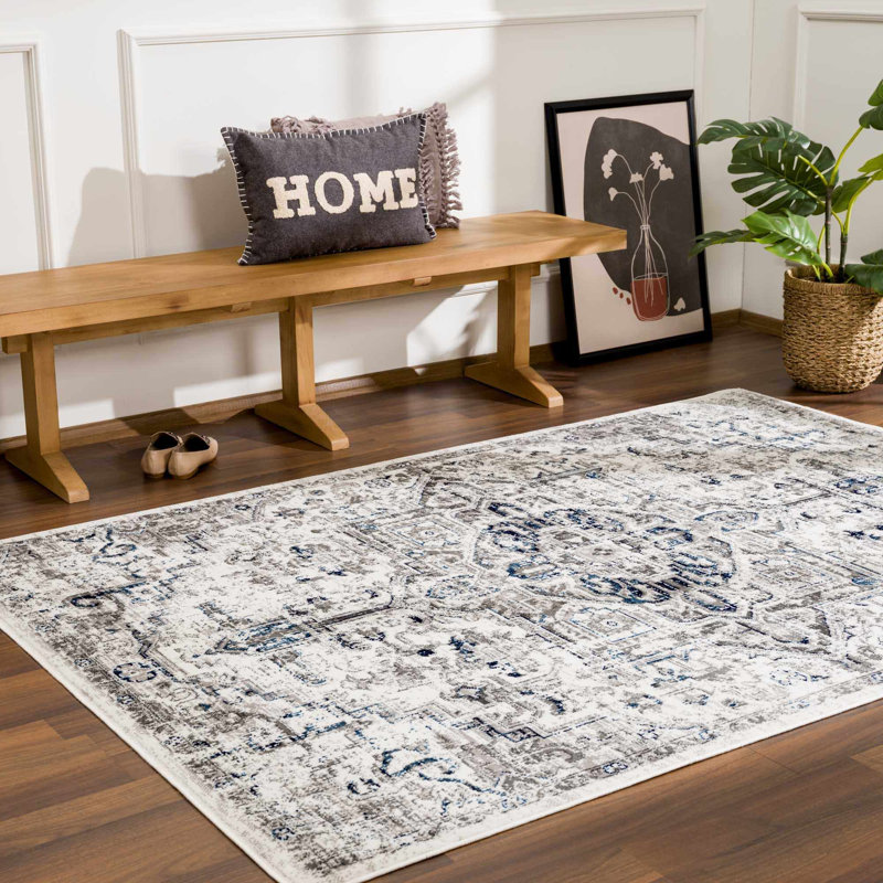 Tapis gris Buenaventural, Rectangle 5 pi 3 po x 7 pi 3 po