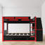 Lit double superposé au dessus d'un lit double avec bureau et lit gigogne-1340265908