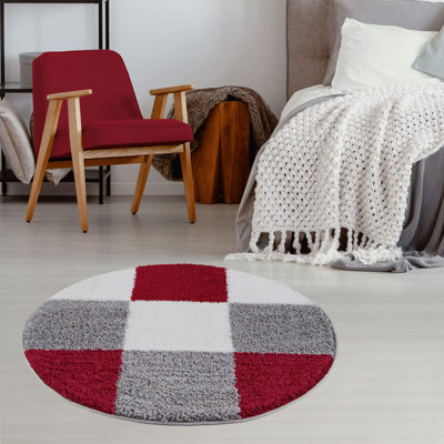 Myshaggy Collection Rugs Geometric Design in Red