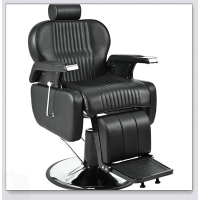 Fauteuil de coiffeur inclinable robuste avec pivot à 360 °, hauteur réglable et structure robuste pour une utilisation professionnelle en salon