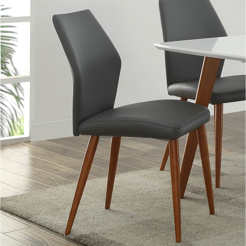 Chaise d'appoint rembourrée en vinyle, Gris