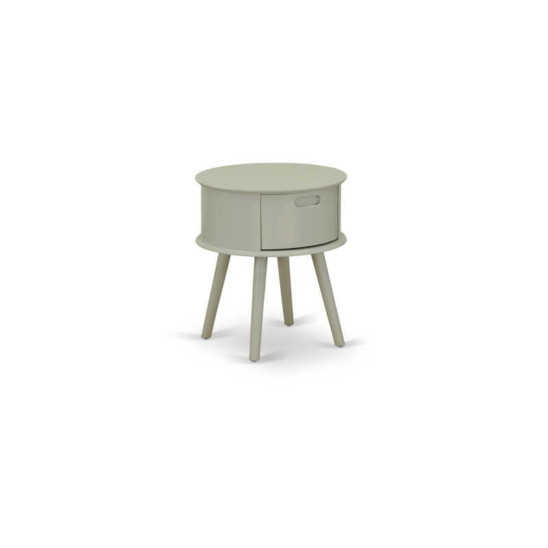 one piece wonderful Gordon Round nightstand with Drawer, 1-Pack, Urban Gray Finish, Urban Gray