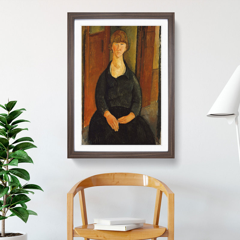 Flower Vendor by Amedeo Modigliani - Framed Print, 36cm H x 27cm W x 2cm D, Walnut Framed