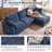 4 - Piece Teddy Modular Sectional Sofa Cloud Couch with Ottoman and 2 Storage Side Table-793588774-798281544