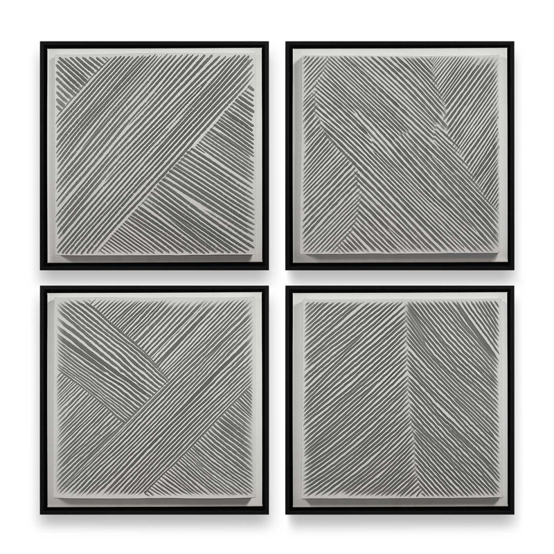 Linear Illusion, ensemble de 4 impressions sur toile dans un cadre, H 12,75 po x l 51 po x P 1,75 po