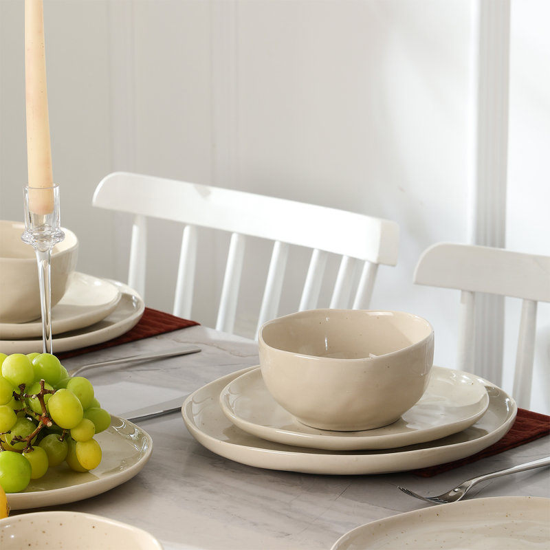 Stone Lain Mirella 24-Piece Dinnerware Set Stoneware, Beige