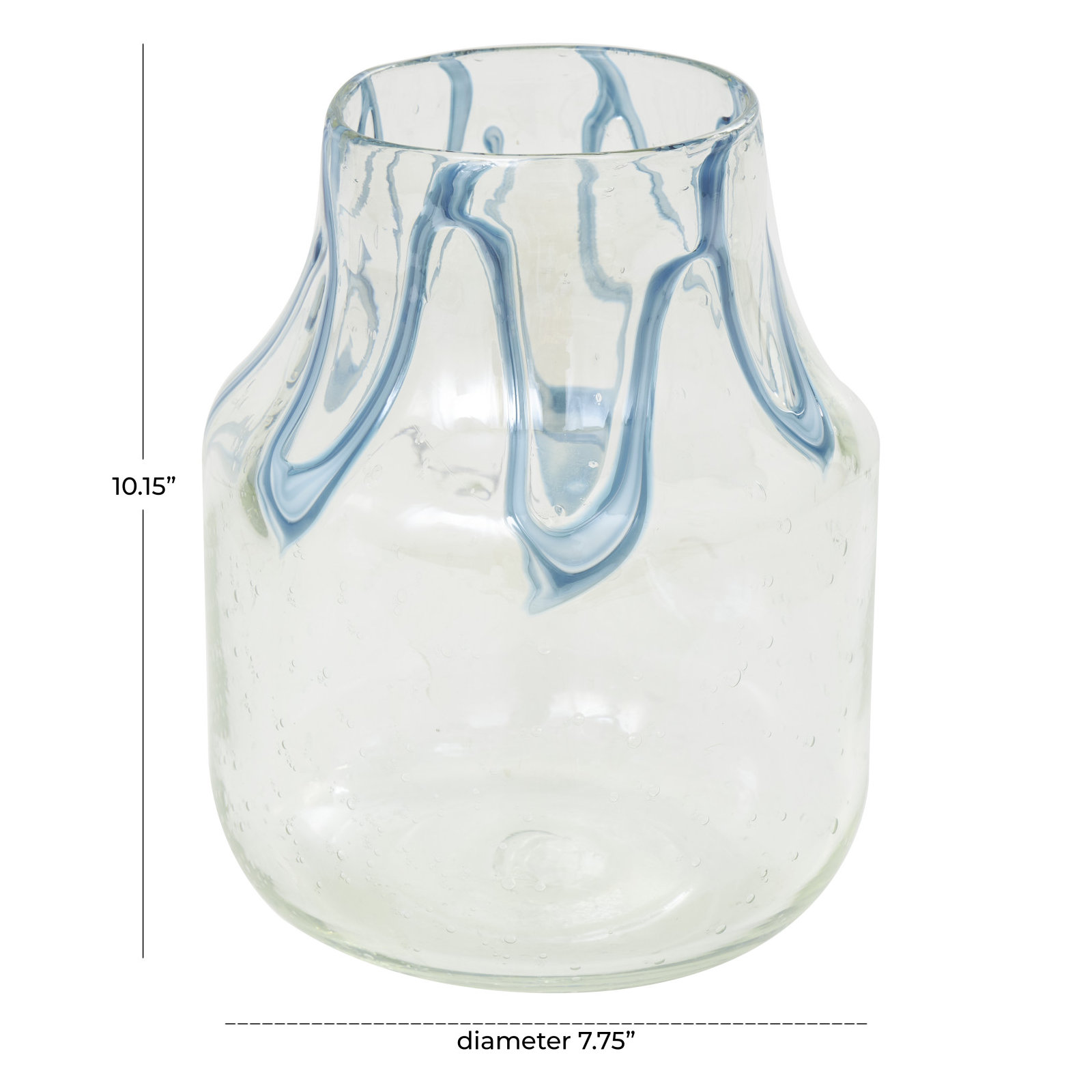 Fahey Handmade Glass Table Vase, 10.15"H x 7.75"W x 7.75"D