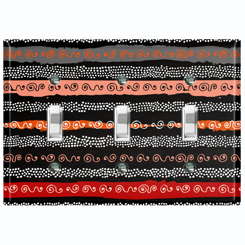 Patterned 3 - Gang Toggle Light Switch Standard Wall Plate