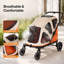 Skylos Dog Pram Stroller Foldable Pet Pushchair with Brake Suspension Orange