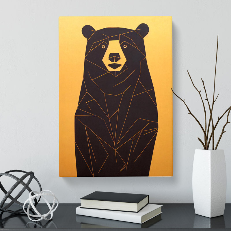 CAN-V0523-210X Bear Gestural - Wrapped Canvas Print, 50cm H x 35cm W