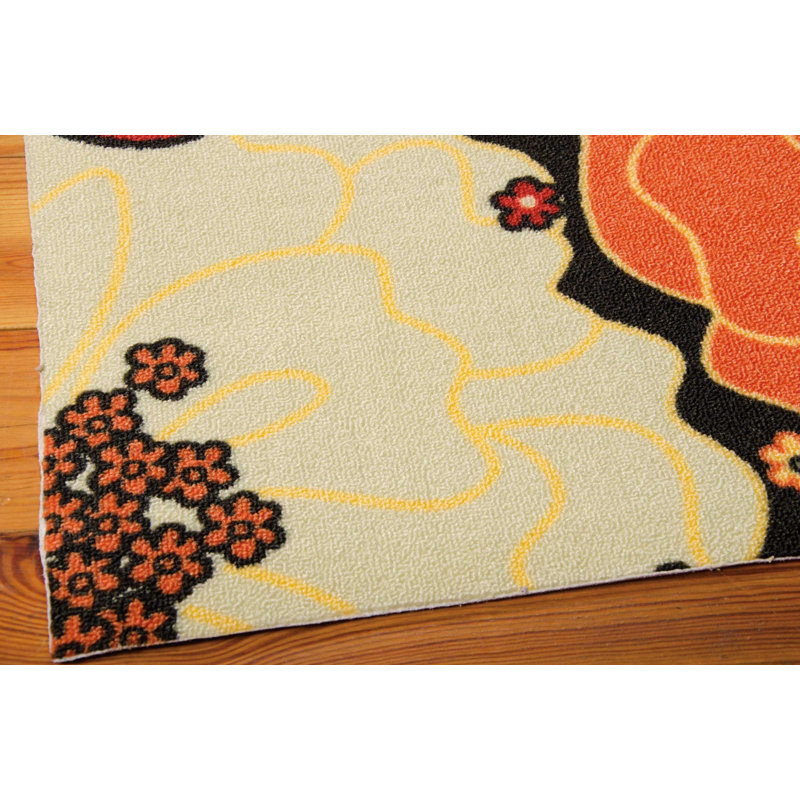 Bertran Floral Red Indoor/Outdoor Area Rug, Rectangle 10' x 13'