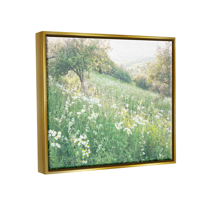 «Spring Meadow Grassland Field», art mural sur toile flottante par Leah Straatsma, H 17 po x l 21 po x P 1,7 po