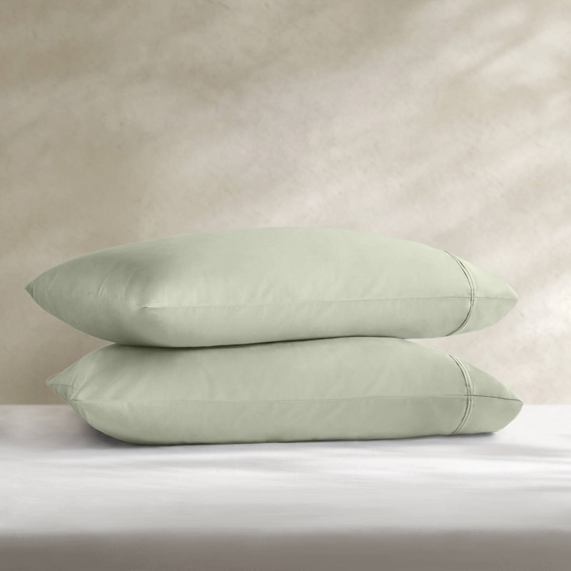 Premium 2-piece Sateen Sheets And Sheet Sets, 100% Egyptian Cotton, Sage Pillowcases For Home