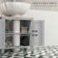 Armoire de rangement à piédestal, sous-lavabo, meuble-lavabo de salle de bain avec U et tablette interne réglable, gris