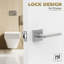 Poignée de porte intérieure réversible avec rosette carrée Mega Handles | Serrures modernes en acier inoxydable pour les chambres à coucher, les salles de bain et les couloirs-136426505-136426511-98718167