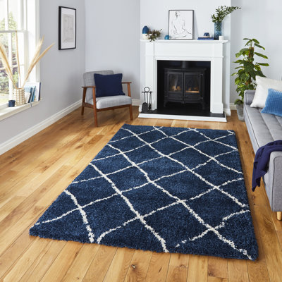 Straun area rug Machine Woven Rectangle Navy