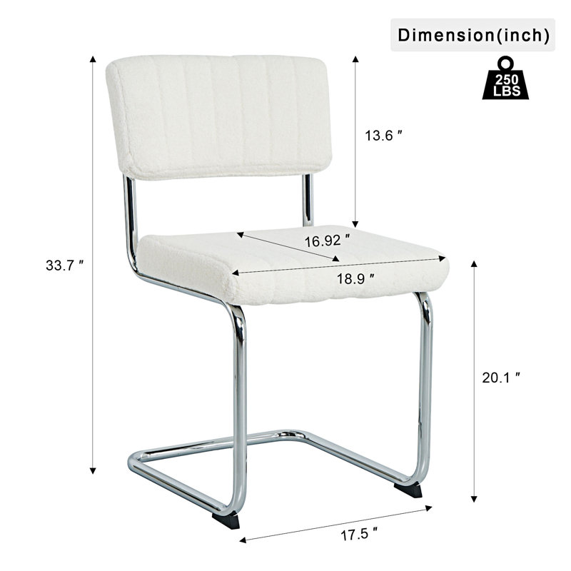 Ensemble de 4 chaises de salle à manger rembourrées, Argent argent, Blanc
