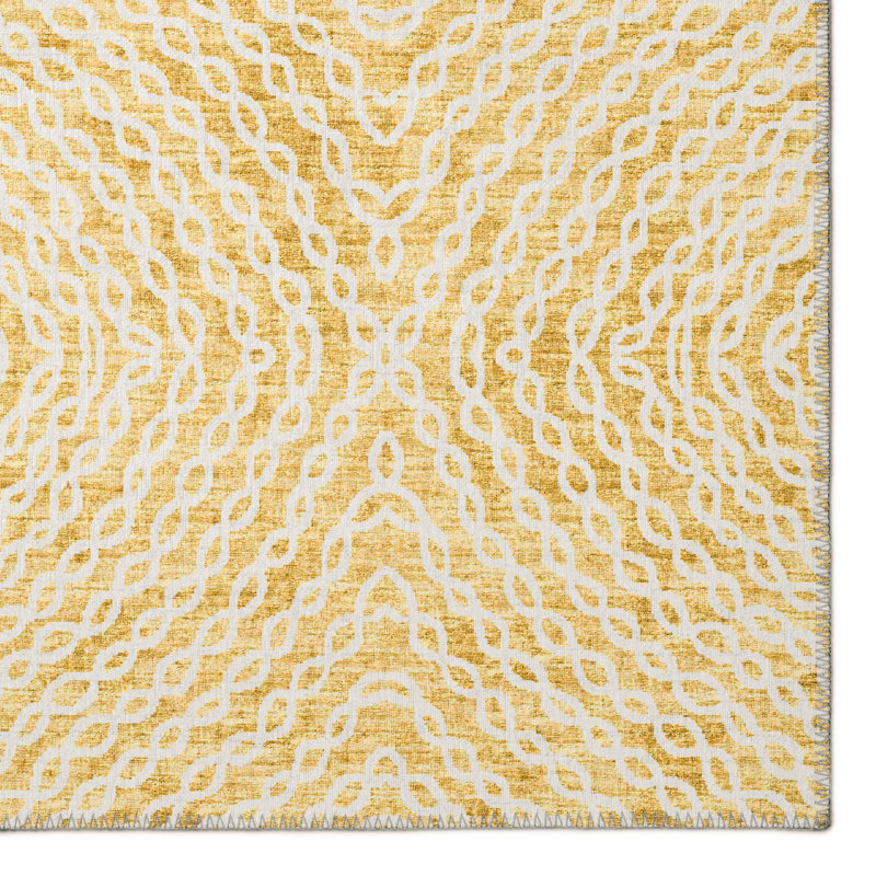 Anndria Washable Geometric Indoor / Outdoor Rug, Rectangle 1'8" x 2'6"