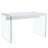 The top of the coffee table is made of MDF and white stickers, and the sides are clear tempered glass-59144805
