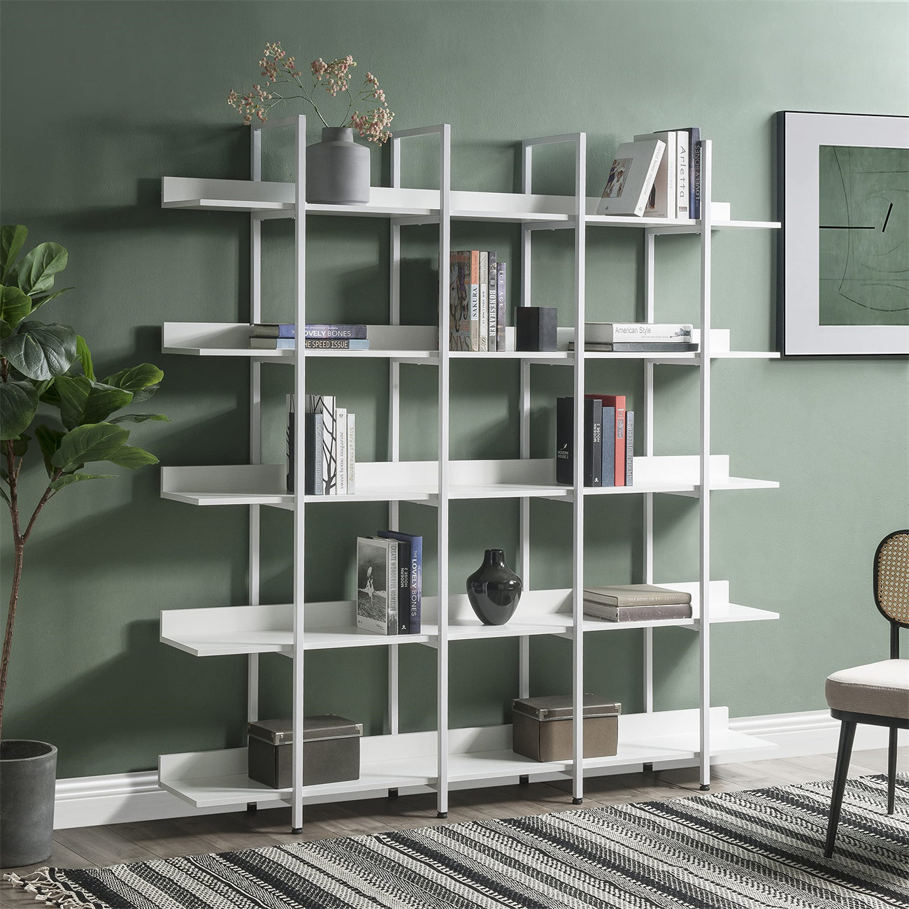 Metal Bookcase Simple Invisible Bookshelf Landing Stainless Steel