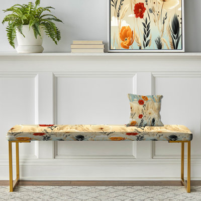 Banc rembourré or
