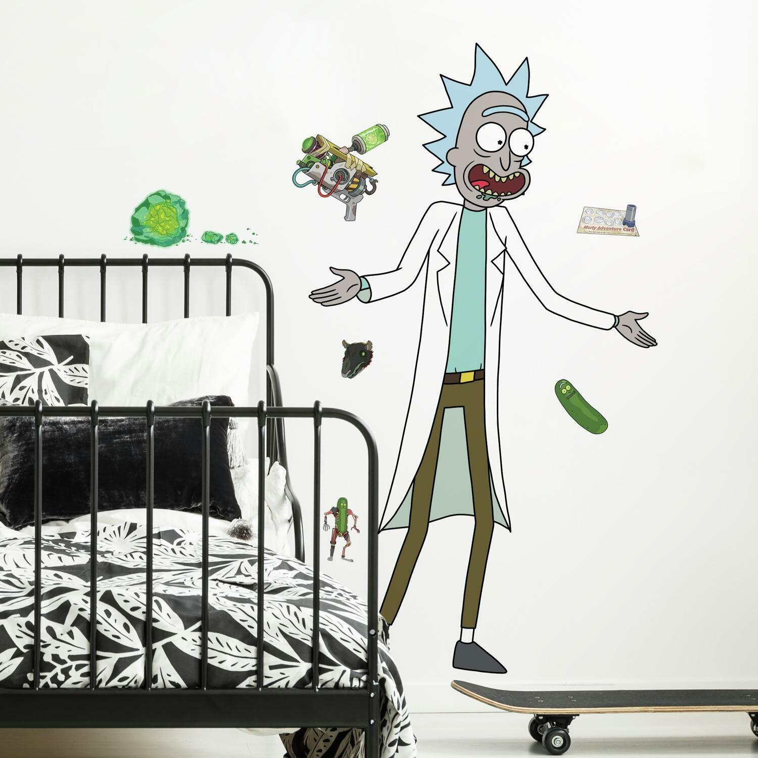 rick and morty wall mural