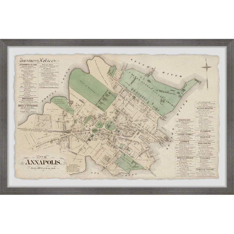 Carte d'Annapolis - cadre photo, H 8 po x l 12 po x P 1,5 po