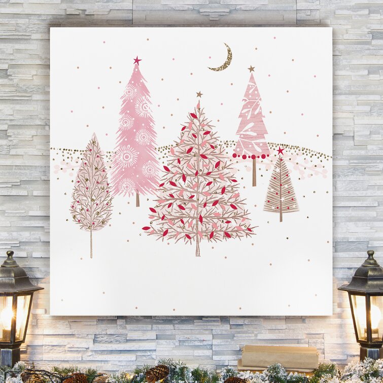 pink christmas wall art