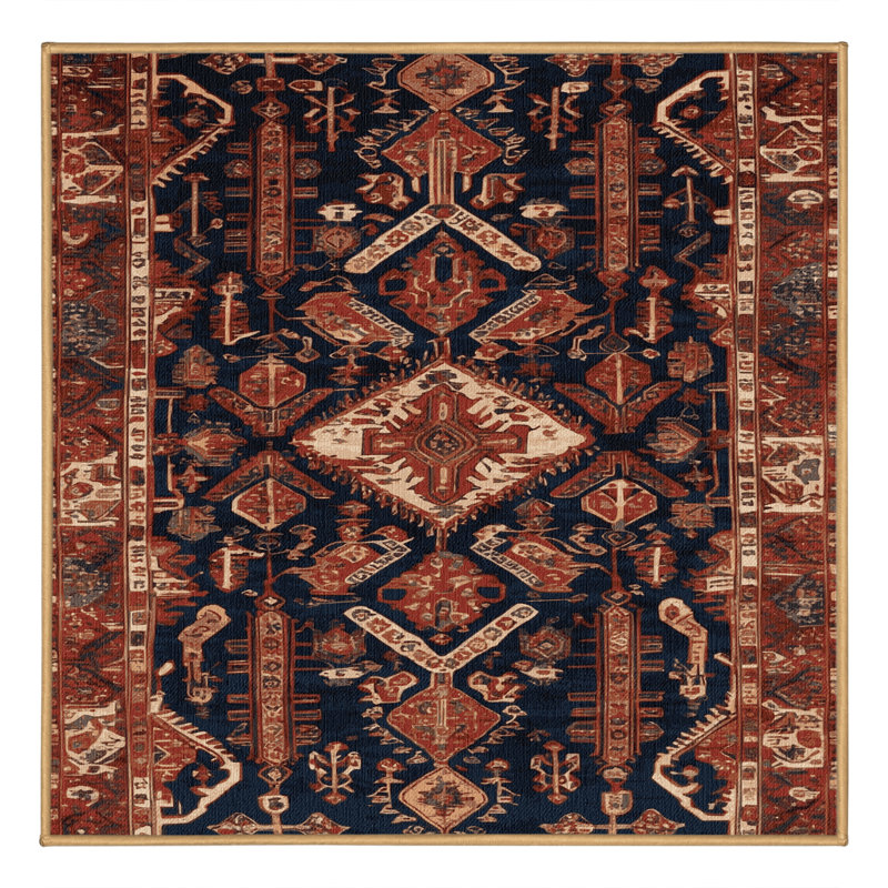 Tapis brun lavable à la machine, Carré 6 pi