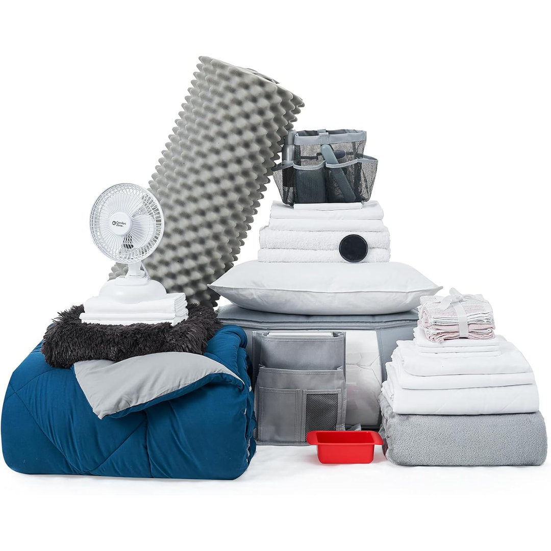 DormCo Packs Microfiber / Polyester Box Stitch Comforter Set DormCo 