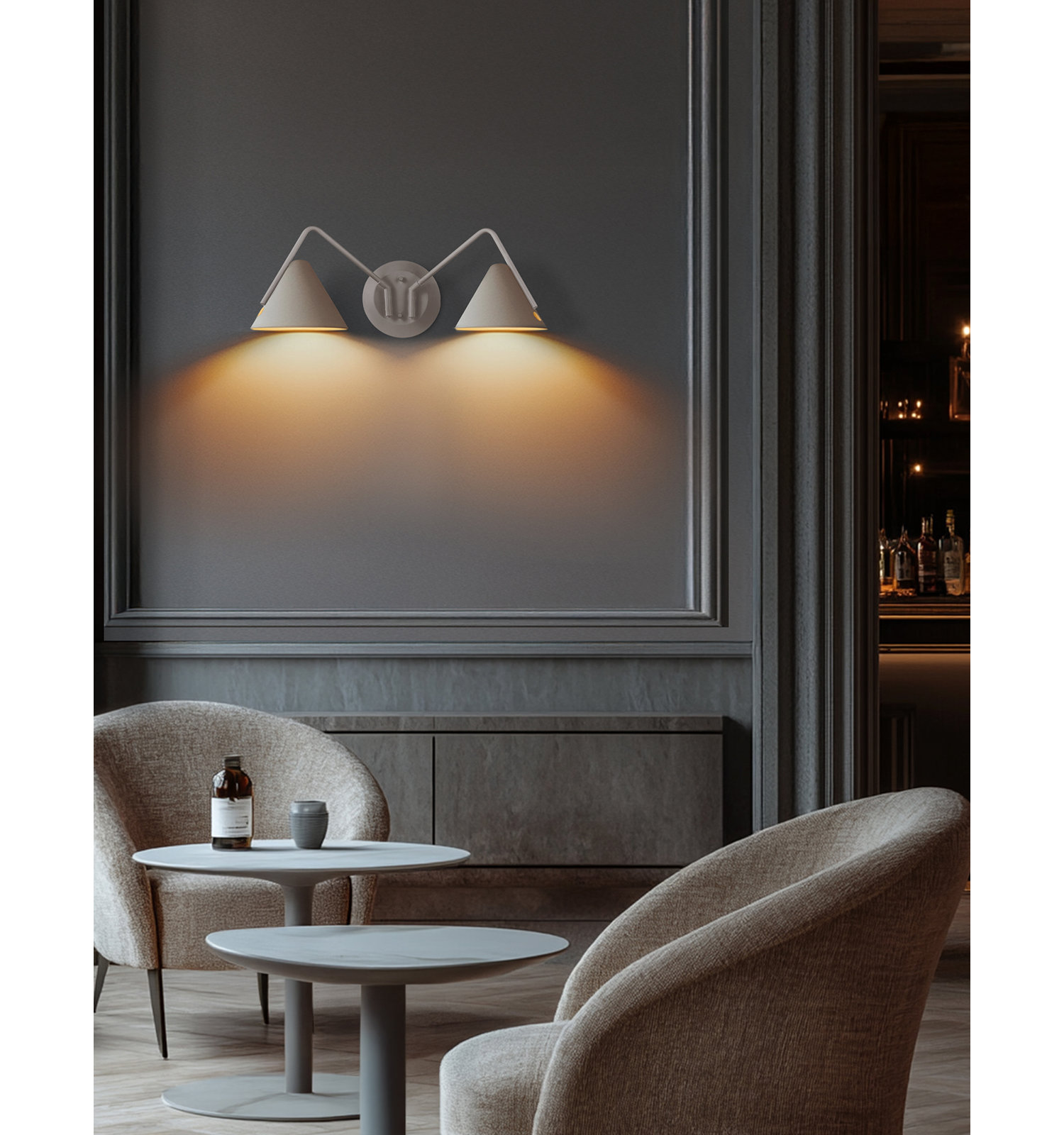 Dale Single Light Dimmable LED Armed Sconce, White