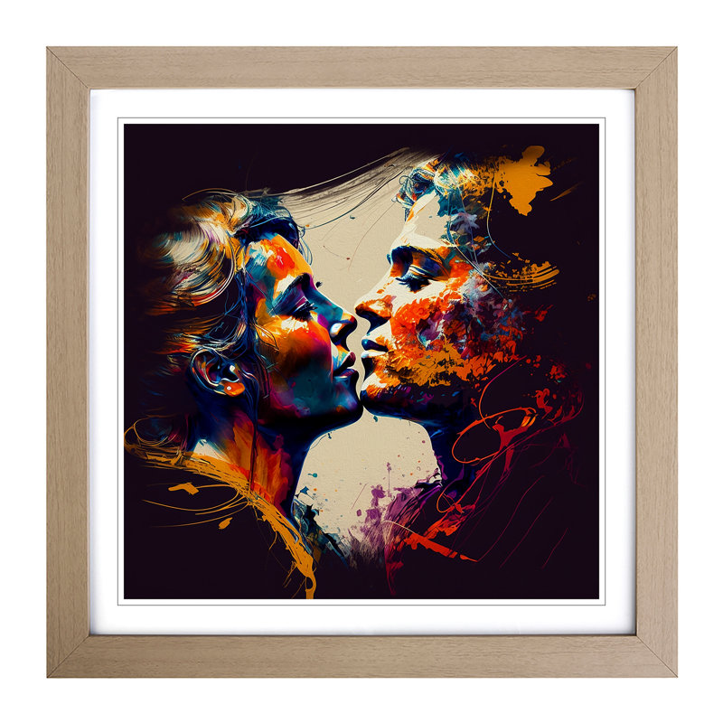 Lovers - Framed Print, Oak