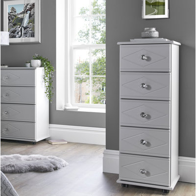 Adwell Diamond 5 Drawer Tallboy Chest