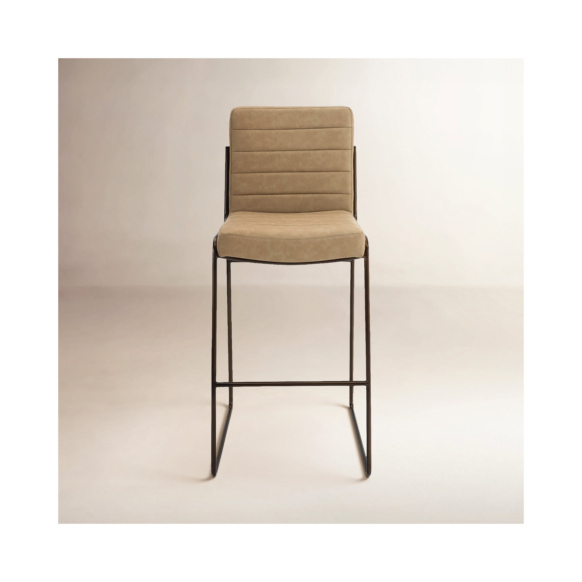 Madison Metal Frame Counter Stool In Honey Synthetic Leather, Bar Stool (31" Seat Height)