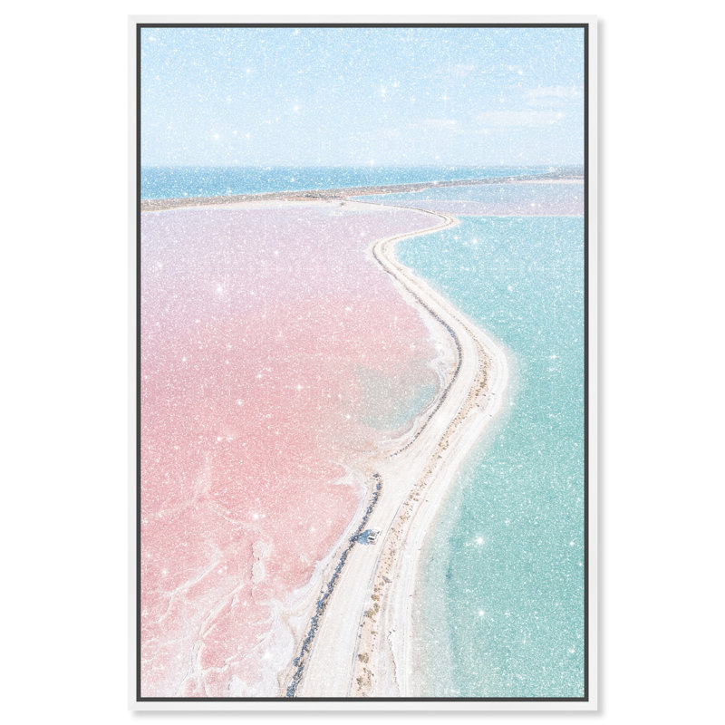 Seascape Paradise Print by Oliver Gal, 31"H x 46"W, White Floater Frame