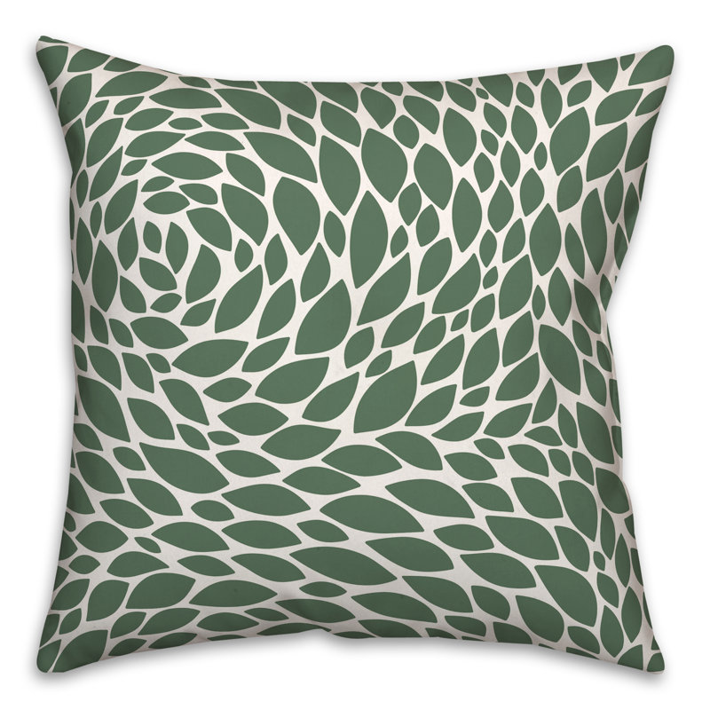 Abstract Outdoor Throw Pillow, 16" x 16", Green