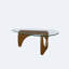 Table d'appoint triangulaire abstraite en verre trempé pour salon-781459163