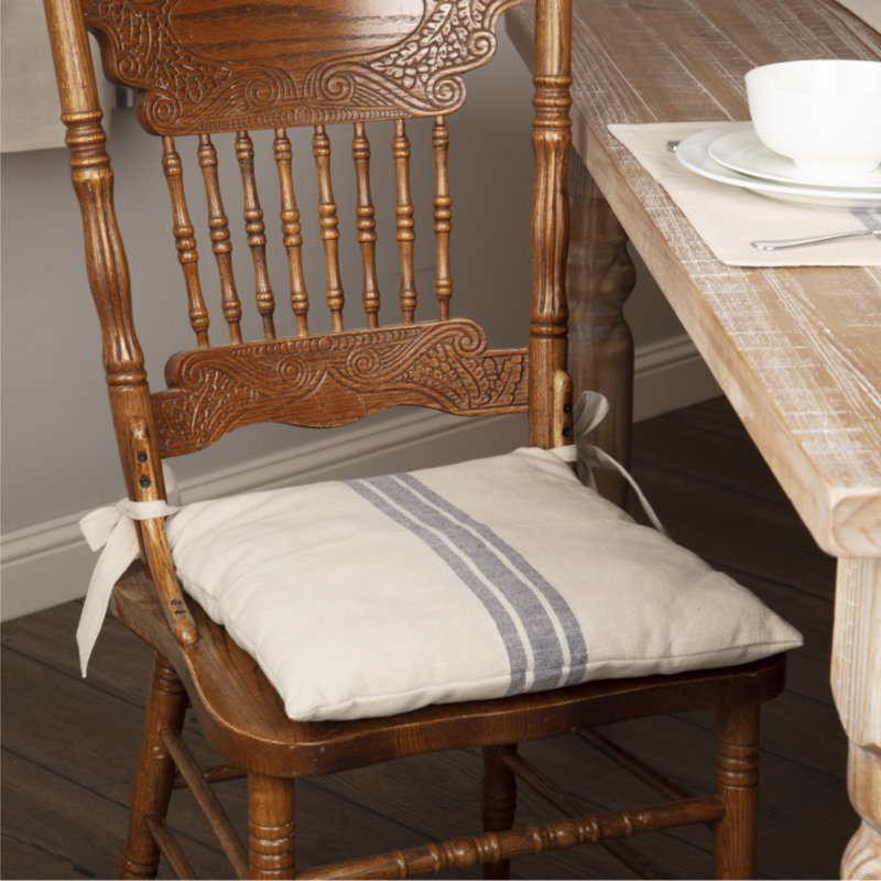 Market Place Blue Chair Pad, Blue, 16" W x 3" D