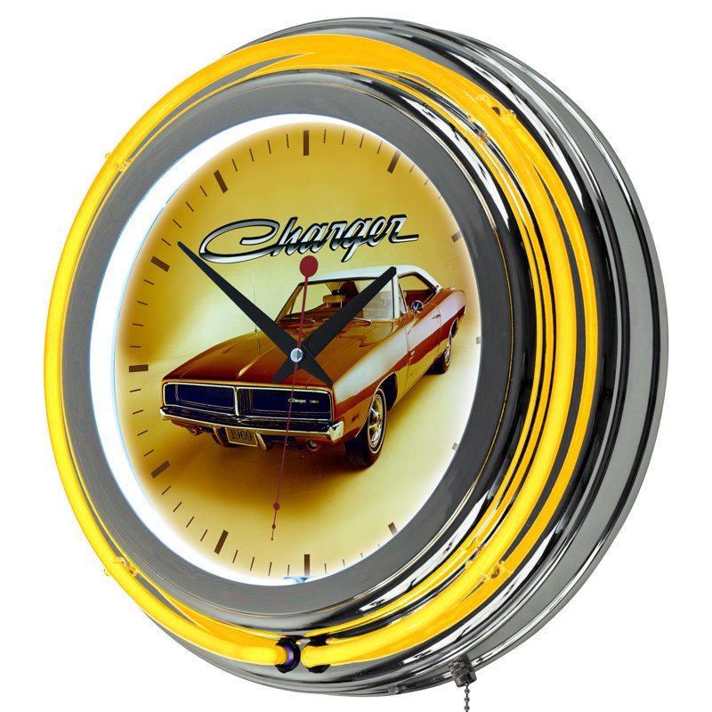 Dodge 69 Charger Glass Wall Clock