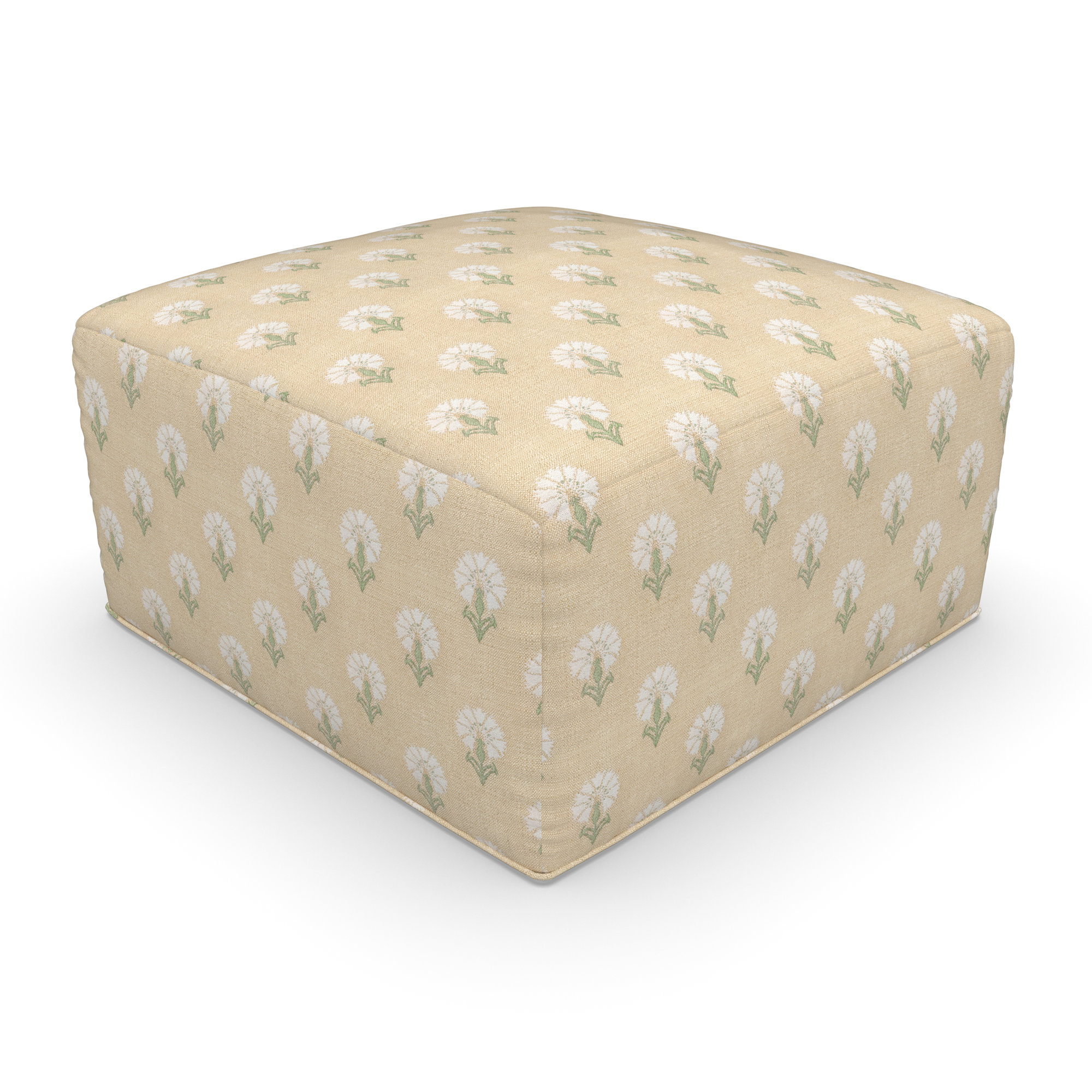 Eliana  Outdoor Ottoman, Sunbrella Mira Sunshine