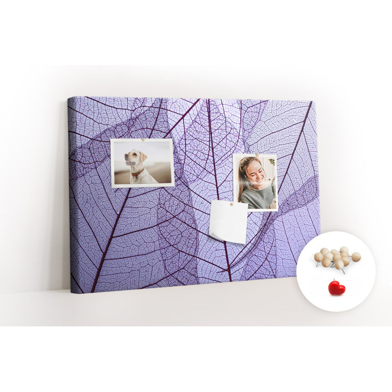 Wall Mounted cork board with print home decor pin board for wall for office bulletin board ideas Leaves nature