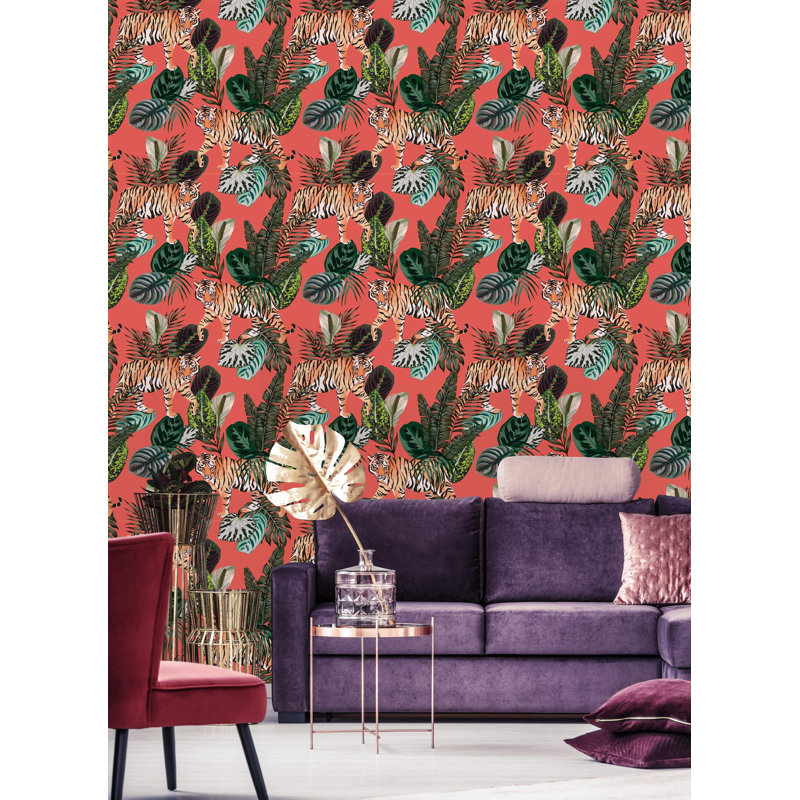 Rouleau de papier peint Barkley Tiger in The Tropical Jungle, L 10,42 po x l 25 po