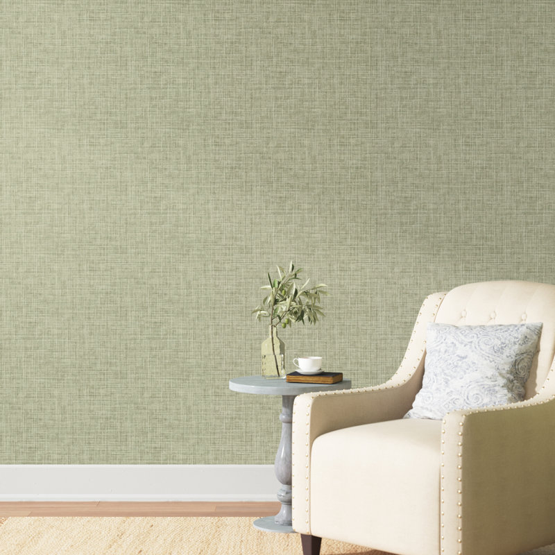 Rouleau de papier peint imprimé L 33 pi x l 20,5 po Amara Linen, Bleu