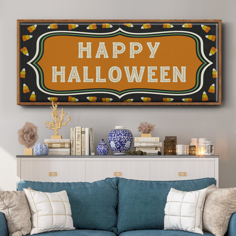 Happy Hallowween - toile encadrée, H 8 po x l 20 po