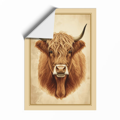 Highland Cattle Study Rustic - Framed Print