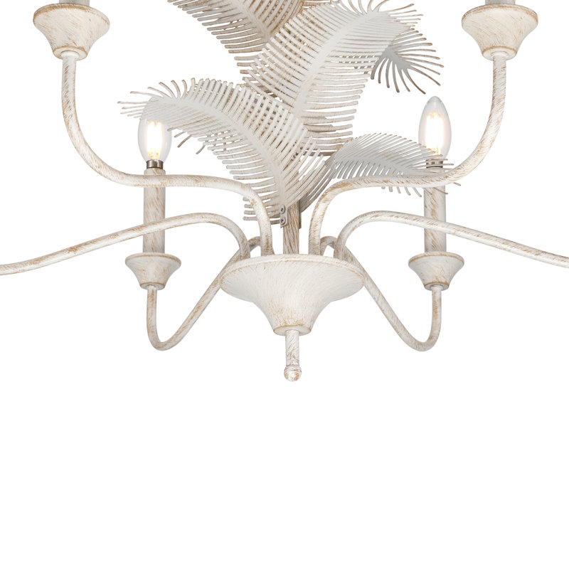 Furiel 6 - Light Steel Dimmable Classic/Tradition Chandelier, Ivory Wash