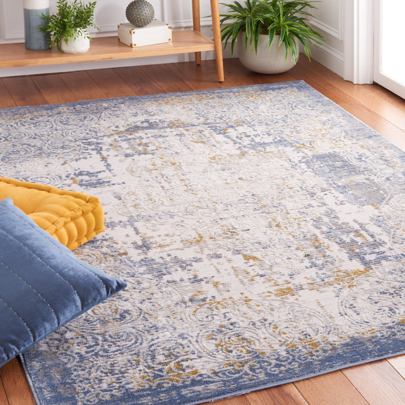Tapis beige / bleu Palma 322, Rectangle 5 pi 3 po x 7 pi 6 po