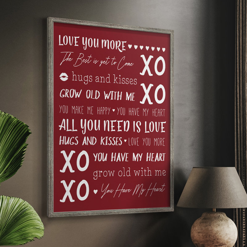 «Love You More», reproduction encadrée - bois massif, H 30 po x l 24 po