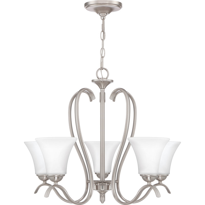 Lustre traditionnel à 5 lumières Newfane, Nickel brossé